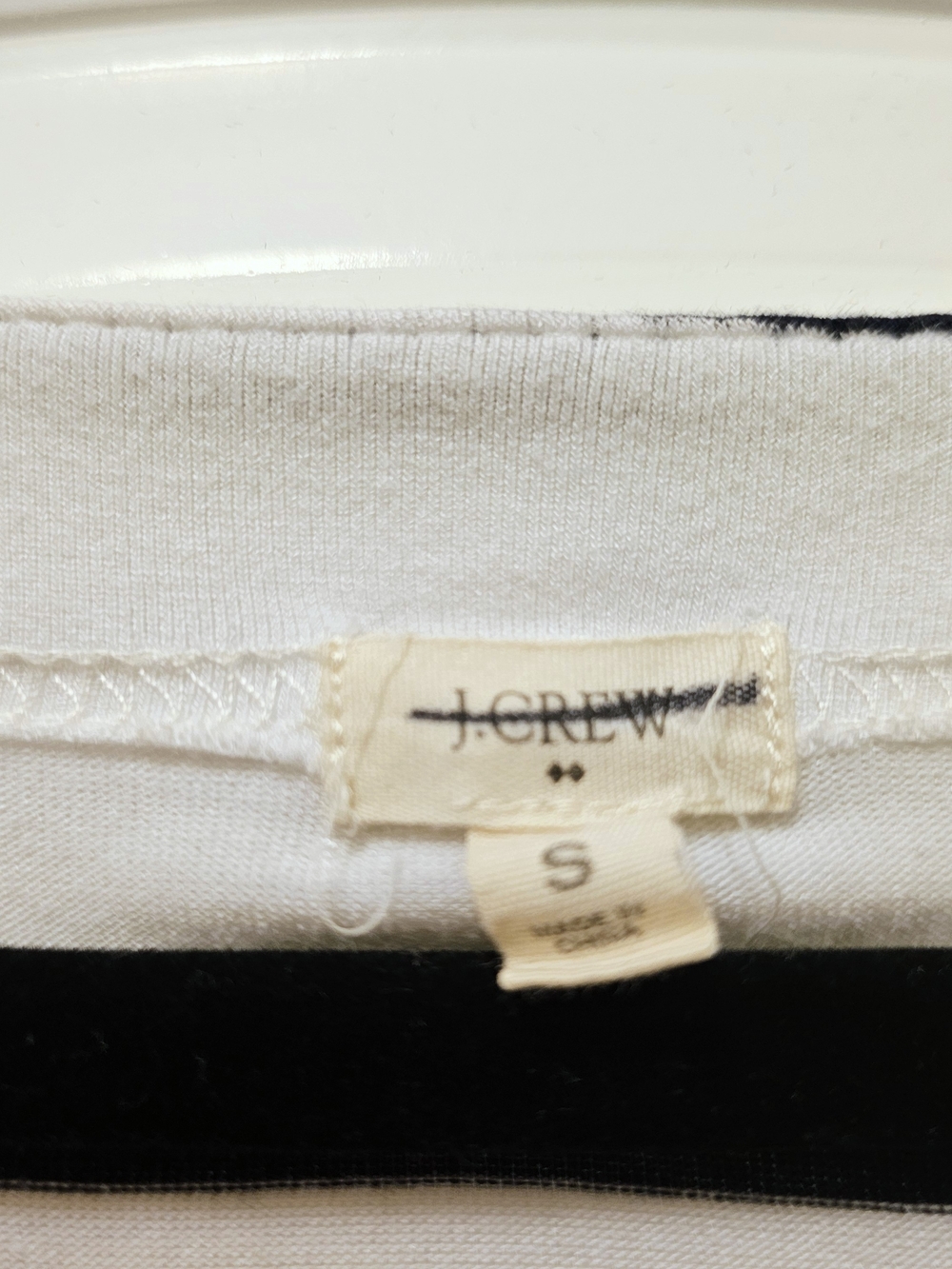 J.Crew Nautical Stripe Drawstring Waist Jersey Dress White Navy Size Small - Picture 7 of 8
